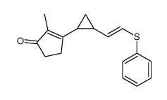 2-methyl-3-[2-(2-phenylsulfanylethenyl)cyclopropyl]cyclopent-2-en-1-one结构式