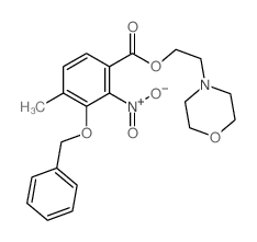 Benzoic acid,4-methyl-2-nitro-3-(phenylmethoxy)-, 2-(4-morpholinyl)ethyl ester Structure
