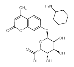 4-甲基香豆素基-Α-L-吡喃艾杜糖醛酸环己铵盐结构式