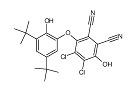 4,5-dichloro-3-(3,5-di-tert-butyl-2-hydroxyphenoxy)-6-hydroxyphthalonitrile Structure