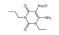 2,4(1H,3H)-Pyrimidinedione,6-amino-1-ethyl-5-nitroso-3-propyl-(9CI) Structure
