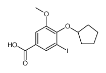 Benzoic acid, 4-(cyclopentyloxy)-3-iodo-5-methoxy Structure