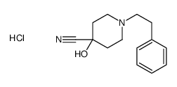 4-hydroxy-1-(2-phenylethyl)piperidine-4-carbonitrile,hydrochloride Structure