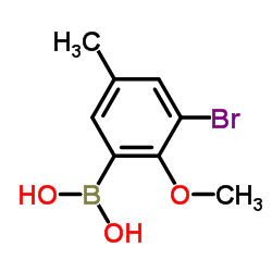 3-溴-5-甲基-2-甲氧基苯基硼酸结构式