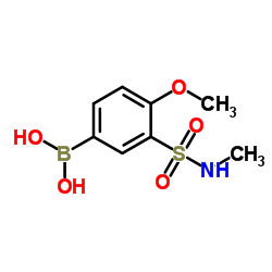(4-甲氧基-3-(N-甲基氨磺酰)苯基)硼酸结构式
