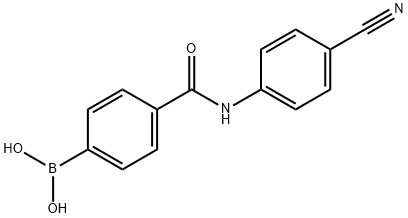 4-(4-氰基苯基氨基甲酰基)苯基硼酸结构式