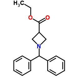 1-二苯甲基氮杂环丁烷-3-羧酸乙酯结构式