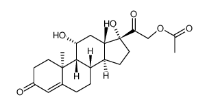 11α.17-dihydroxy-21-acetoxy-9β.10α-pregnene-(4)-dione-(3.20)结构式
