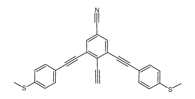 3,5-bis(4-methylthiophenylethynyl)-4-ethynyl-benzonitrile Structure