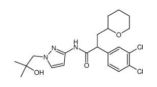 2-(3,4-dichloro-phenyl)-N-[1-(2-hydroxy-2-methyl-propyl)-1H-pyrazol-3-yl]-3-(tetrahydro-pyran-2-yl)-propionamide Structure
