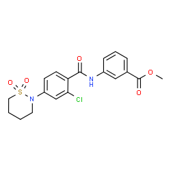 methyl 3-({[2-chloro-4-(1,1-dioxido-1,2-thiazinan-2-yl)phenyl]carbonyl}amino)benzoate结构式