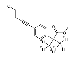 4-(4-羟基-1-丁炔l)-|á,|á-二-(甲基-D3)-苯乙酸甲酯结构式