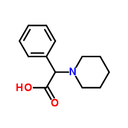 2-苯基-2-(哌啶-1-基)乙酸结构式
