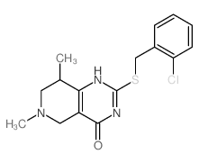 Pyrido[4,3-d]pyrimidin-4(3H)-one,2-[[(2-chlorophenyl)methyl]thio]-5,6,7,8-tetrahydro-6,8-dimethyl- Structure