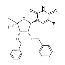 5'-deoxy-4',5-difluoro-2',3'-bis(benzyloxy)uridine Structure