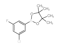 3-氯-5-氟-(4,4,5,5-四甲基-1,3,2-二氧杂硼烷-2-基)苯结构式