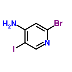 2-溴-5-碘-4-氨基吡啶结构式