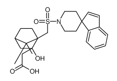 2-[3-hydroxy-7,7-dimethyl-4-(spiro[indene-1,4'-piperidine]-1'-ylsulfonylmethyl)-3-bicyclo[2.2.1]heptanyl]acetic acid Structure