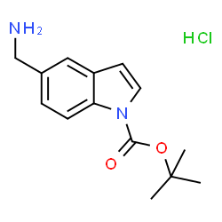 tert-butyl 5-(aminomethyl)-1H-indole-1-carboxylate hydrochloride Structure