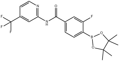3-氟-4-(4,4,5,5-四甲基-1,3,2-二氧杂硼烷-2-基)-N-(4-(三氟甲基)吡啶-2-基)苯甲酰胺结构式