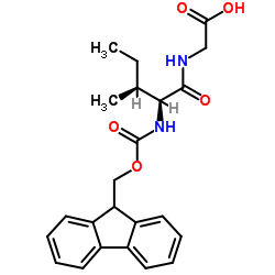N-醛PHA-(9-芴基甲基OXY羰基)-L-异LEUCINYL-甘氨酸 (FMOC-L-异亮氨酰-甘氨酸)结构式