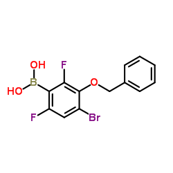 3-Benzyloxy-4-bromo-2,6-difluorophenylboronic acid Structure