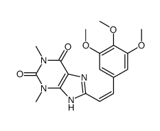 1,3-dimethyl-8-[(E)-2-(3,4,5-trimethoxyphenyl)ethenyl]-7H-purine-2,6-dione Structure