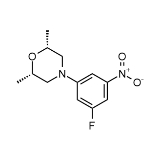 (2R,6S)-4-(3-氟-5-硝基苯基)-2,6-二甲基吗啉结构式