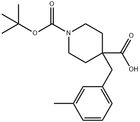 1-boc-4-[(3-methylphenyl)methyl]-4-piperidinecarboxylic acid Structure