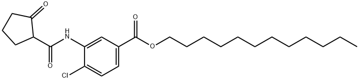 Oxo-cyclopentancarbonsure-1-[2-chlor-5-dodecyloxycarbonylanilid]结构式