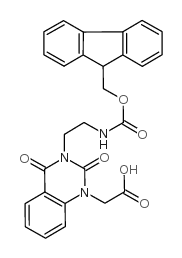 Fmoc-3-(2-氨基乙基)-1-羧甲基喹唑啉-2,4-二酮结构式