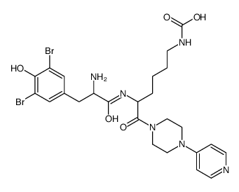 3,5-Dibromo-N-{6-(carboxyamino)-1-oxo-1-[4-(4-pyridinyl)-1-pipera zinyl]-2-hexanyl}tyrosinamide Structure