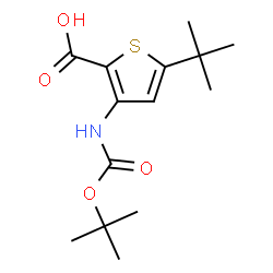 3-TERT-BUTOXYCARBONYLAMINO-5-TERT-BUTYLTHIOPHENE-2-CARBOXYLICACID结构式