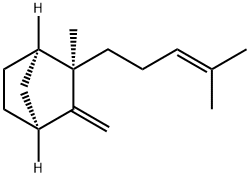 (1S,2S,4R)-2-Methyl-3-methylene-2-(4-methyl-3-pentenyl)bicyclo[2.2.1]heptane Structure
