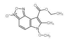 8-乙氧基羰基-6-甲氧基-7-甲基吡咯并[2,3-e]苯并呋咱-3-氧化物结构式
