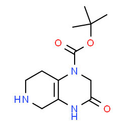 3-氧代-3,4,5,6,7,8-六氢吡啶并[3,4-b]吡嗪-1(2H)-羧酸叔丁酯结构式
