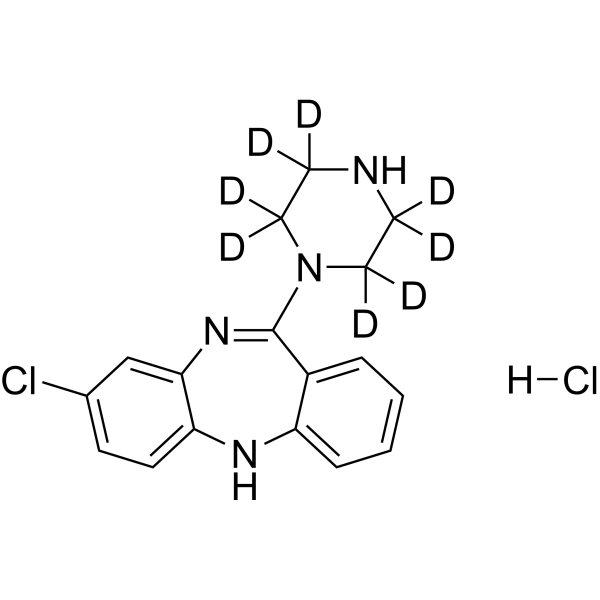 N-Desmethylclozapine-d8 hydrochloride结构式