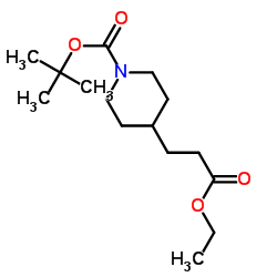 N-Boc-4-哌啶丙酸乙酯结构式
