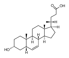 3-hydroxy-6-cholen-24-oic acid结构式