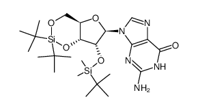 2'-O-(tert-butyldimethylsilyl)-3',5'-O-(di-tert-butylsilanediyl)guanosine Structure