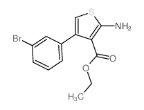 2-氨基-4-(3-溴苯基)噻吩-3-羧酸乙酯结构式