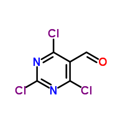 2,4,6-三氯-5-嘧啶甲醛结构式