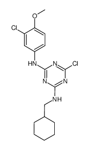 6-Chloro-N-(3-chloro-4-methoxy-phenyl)-N'-cyclohexylmethyl-[1,3, 5]triazine-2,4-diamine结构式