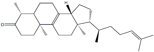 4β-Methylcholesta-8,24-dien-3-one结构式