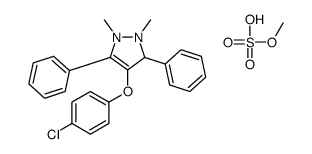 4-(4-chlorophenoxy)-1,2-dimethyl-3,5-diphenyl-1,3-dihydropyrazol-1-ium,methyl sulfate Structure