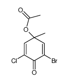 (3-bromo-5-chloro-1-methyl-4-oxocyclohexa-2,5-dien-1-yl) acetate Structure