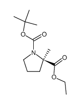 (R)-N-(tert-butoxycarbonyl)-α-methylproline ethyl ester结构式