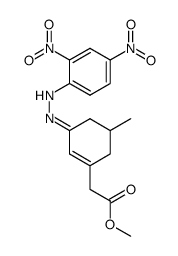 {3-[(2,4-Dinitro-phenyl)-hydrazono]-5-methyl-cyclohex-1-enyl}-acetic acid methyl ester结构式