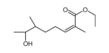 ethyl (6S,7R)-7-hydroxy-2,6-dimethyloct-2-enoate结构式