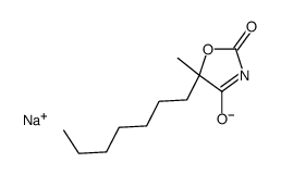 sodium,5-heptyl-5-methyl-4-oxo-1,3-oxazol-2-olate结构式